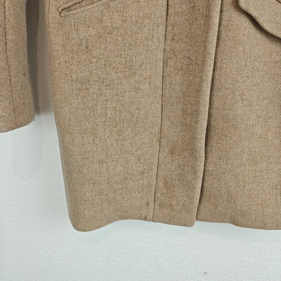 J.Crew Cocoon Coat Italian Stadium-Cloth Wool SANDSTONE - BEIGE Sz 2 (Stains) - Picture 6 of 16